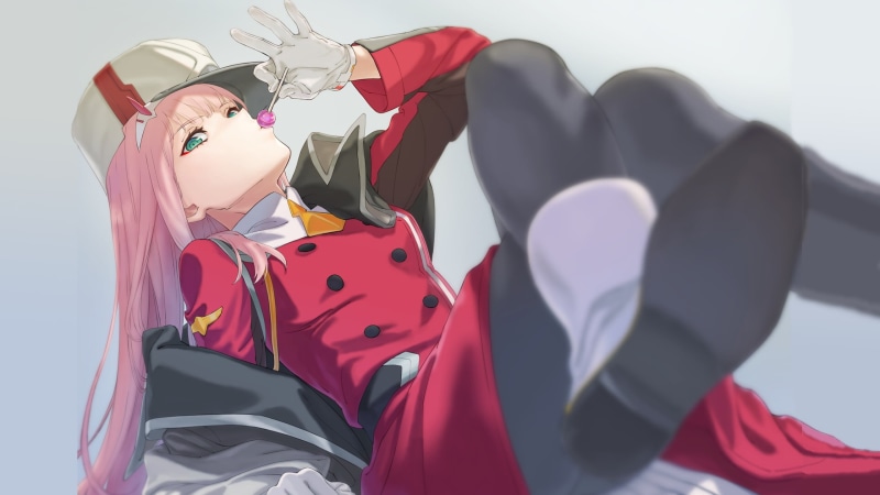 warm clothing, Zero Two (Darling in the FranXX), clothing, females, 2K, sports helmet, costume, leisure activity, innocence, helmet, anime girls, sport