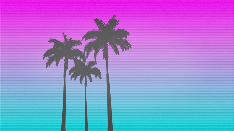 Hotline Miami, Stars, Darkwave, Synthpop, Synth pop, 1080P, Palm trees, Background, Synth, Synthwave, Retrowave
