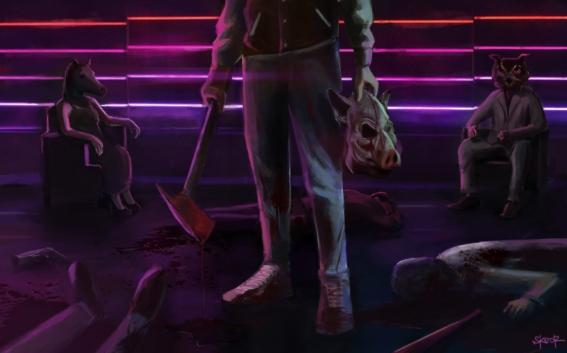 Hotline Miami 2: Wrong Number, Blood, Hotline Miami, Mask, Neon, Retro Wave, 720P