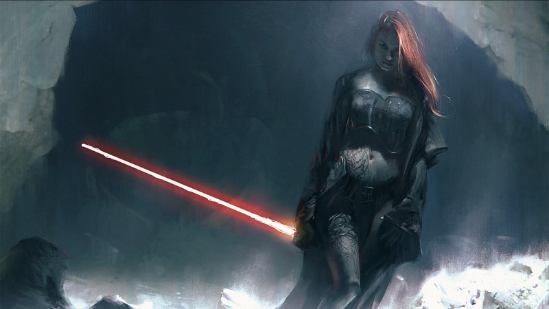 statue, light beam, hairstyle, illuminated, human representation, smoke - physical structure, indoors, black, adult, laser, sculpture, creativity, s, Star Wars