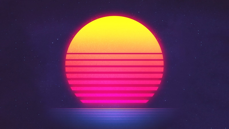 Retrowave, Synthwave, Sunset, 2K