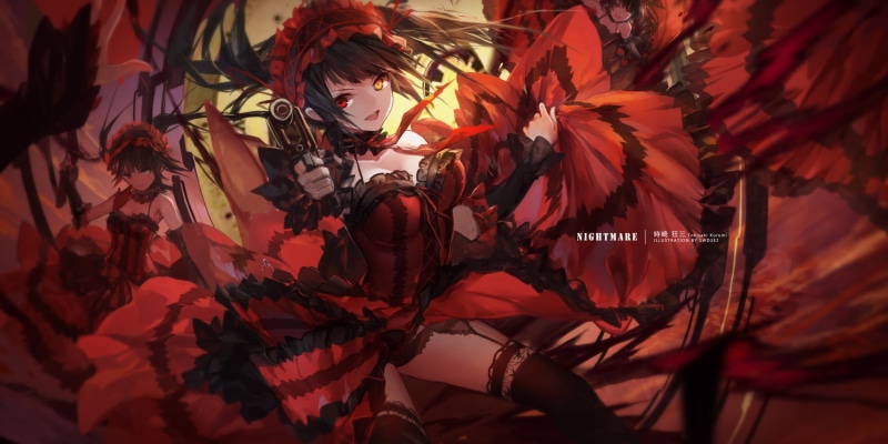 growth, tree, day, Date A Live, change, autumn, beauty in nature, leaf, real people, nature, red, fragility, weapon, swd3e2, dress, plant, flower, thigh-highs