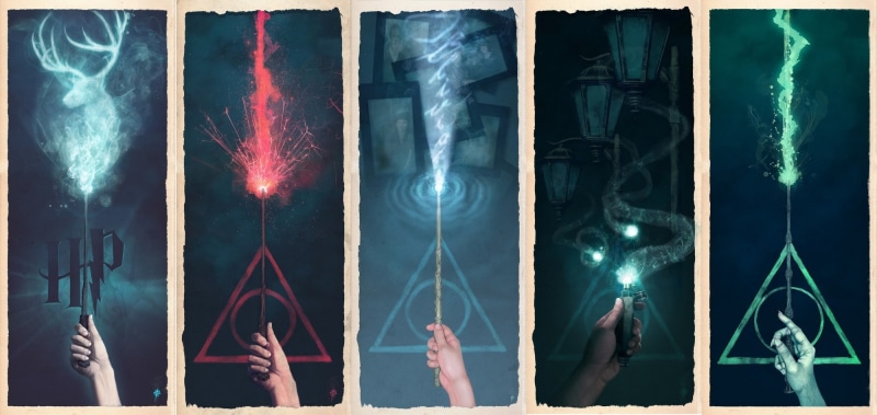fantasy art, magic, books, 1080P, Harry Potter