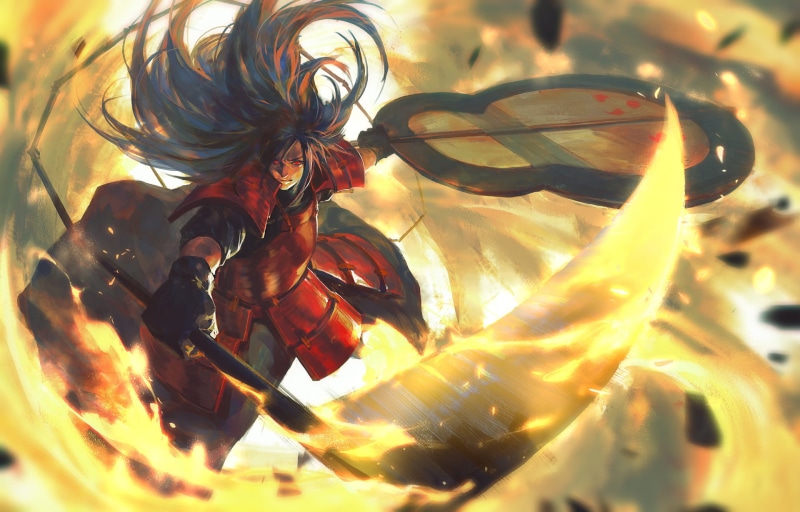 leaf, Anime, celebration, Madara Uchiha, sunlight, selective focus, no people, scythe, art and craft, 1080P, craft, still life, close-up, indoors