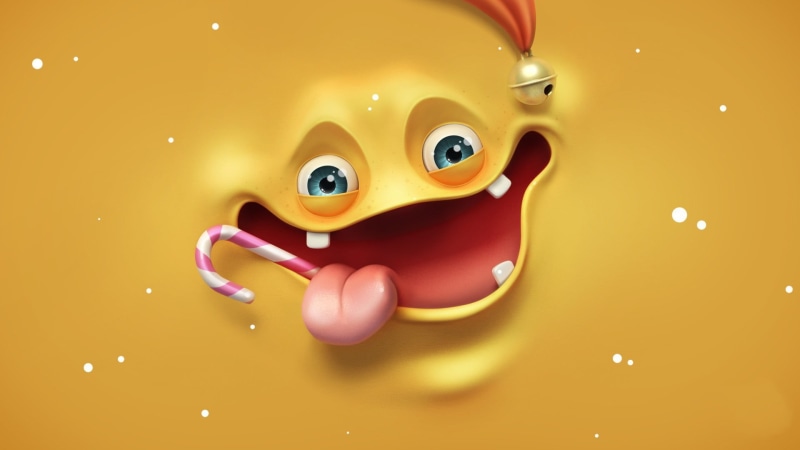 close-up, orange, red, representation, indoors, studio shot, humor, high angle view, teeth, toy, animal themes, simple background, animal representation