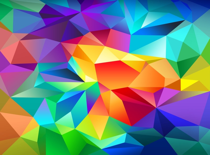 studio shot, Polygon, transportation, no people, multi colored, vibrant color, shape, s, close-up, digital composite, design, Abstract, pattern