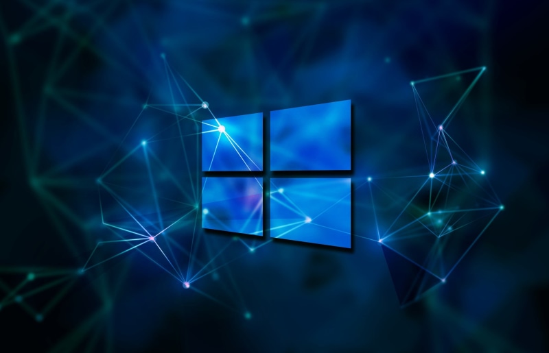 blue background, windows, 2K, Windows 10