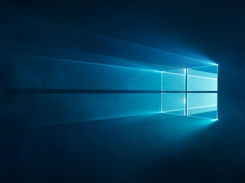 Windows 10, Blue, Windows logo, 2K
