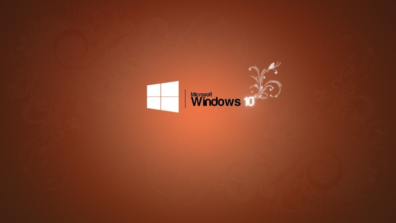 1080P, 10, Windows, Microsoft, Background, Logo, Orange
