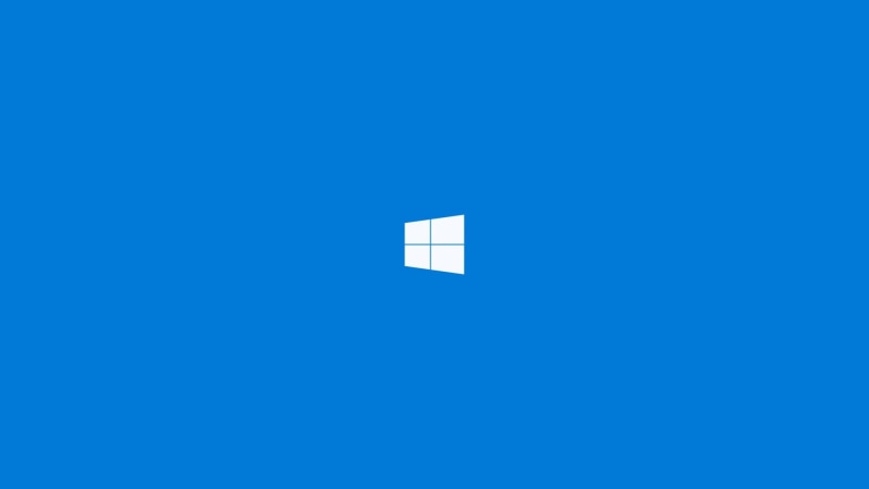 1080P, blue, logo, minimalism, Windows 10, technology