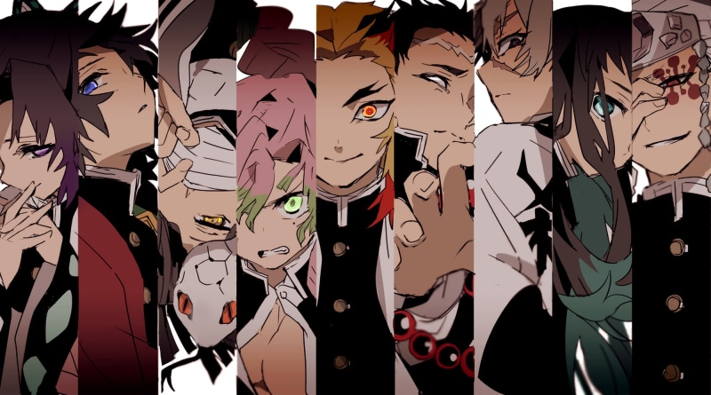 1080P, Anime, Muichiro Tokito, Sanemi Shinazugawa, Tengen Uzui, Giyuu Tomioka, Gyomei Himejima, Kyojuro Rengoku, Mitsuri Kanroji, Shinobu Kochou, Demon Slayer: Kimetsu no Yaiba