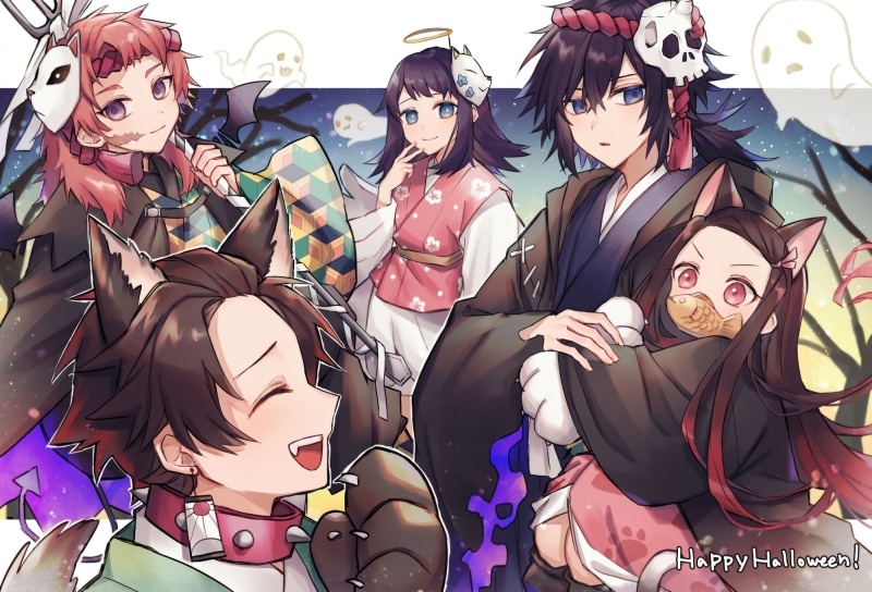 Sabito (Demon Slayer), Makomo (Demon Slayer), Nezuko Kamado, Anime, Demon Slayer: Kimetsu no Yaiba, 1080P, Tanjirou Kamado, Giyuu Tomioka