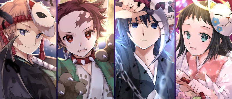 Sabito (Demon Slayer), Demon Slayer: Kimetsu no Yaiba, Giyuu Tomioka, Makomo (Demon Slayer), Anime, Tanjirou Kamado, 2K