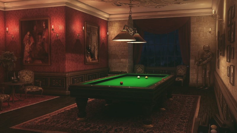 indoors, pool, pool hall, leisure games, black, architecture, illuminated, pool cue, electric lamp, leisure activity, recreational pursuit, relaxation