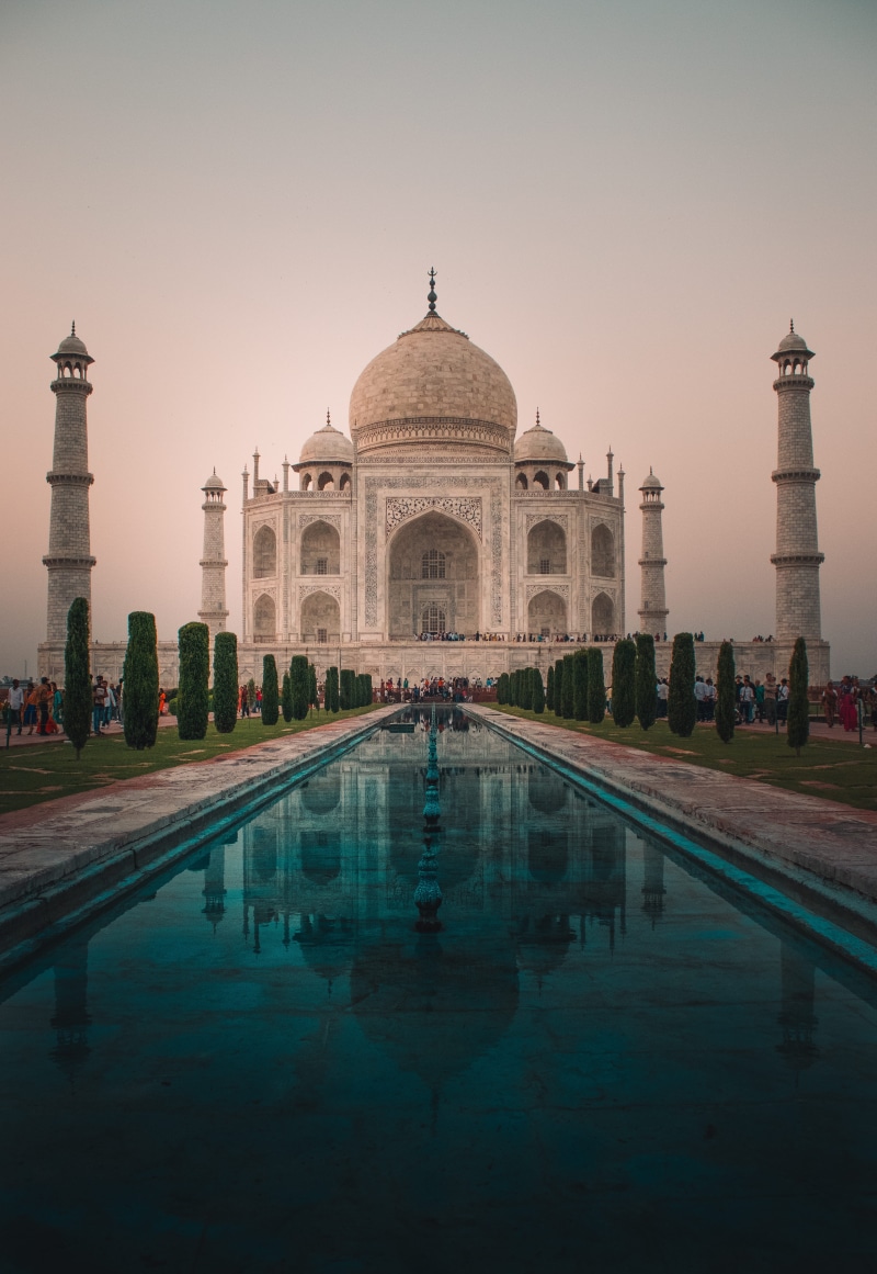 reflection, india, travel destinations, architecture, mahal, monument, reflecting pool, nature, outdoors, taj, arch, water, built structure, 5K, history
