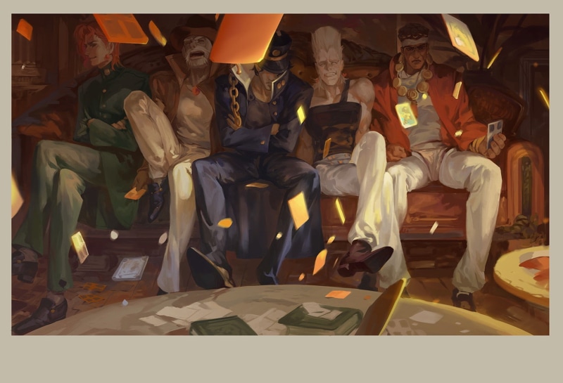 group of people, real people, people, transfer print, adult, auto post production filter, JoJos Bizarre Adventure: Stardust Crusaders, human representation