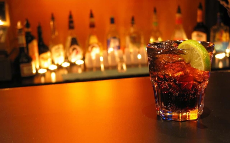 cocktails, mojito, household equipment, bar counter, alcohol, nightlife, black, happy hour, hard liquor, indoors, drinking glass, drink, bar - drink establishment