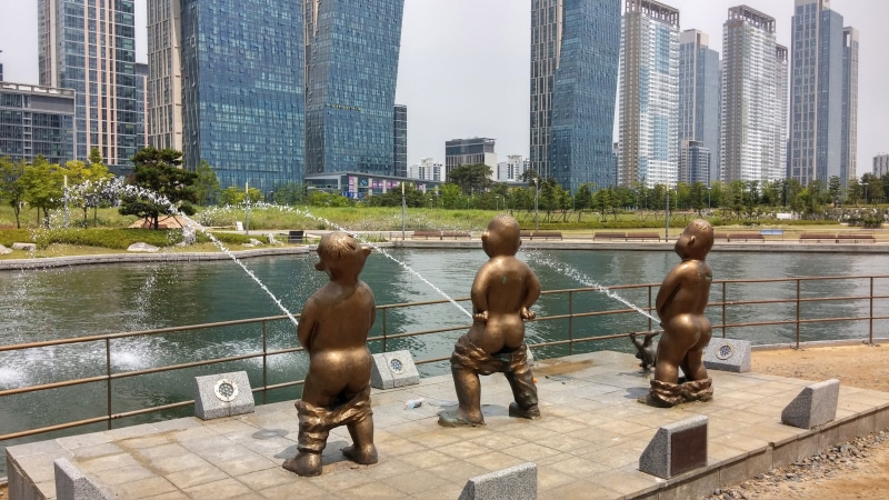 leisure activity, rear view, South Korea, nature, outdoors, landscape, urban Scene, business, downtown District, travel Locations, group of people, skyscraper