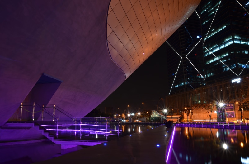 night, landscape, black, waterfront, republic of korea, incheon songdo international city, mode of transportation, songdo incheon korea, concrete, bridge - man made structure