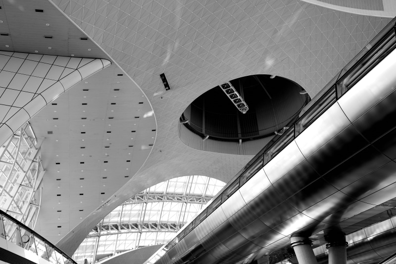 black and white, tourism, travel destinations, incheon, outdoors, sunlight, no people, architecture, airport, modern, mode of transportation, transportation
