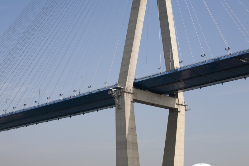 tourism, suspension bridge, sea, nature, girder, travel destinations, travel, connection, bridge - man made structure, outdoors, 4K, engineering, west sea