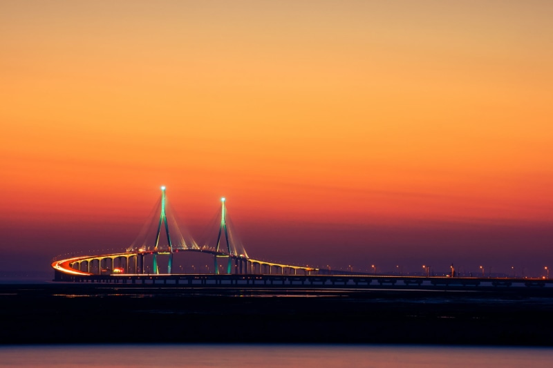 Korea, lights, 1080P, bridge, Incheon, the city, by Yoonki Jeong