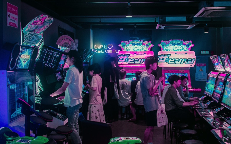 night, arcade, editorial, nightlife, noir, ecplore, city Life, thailand, people, women, neon, games, casino, korea, illuminated, gambling, neon Light, asia