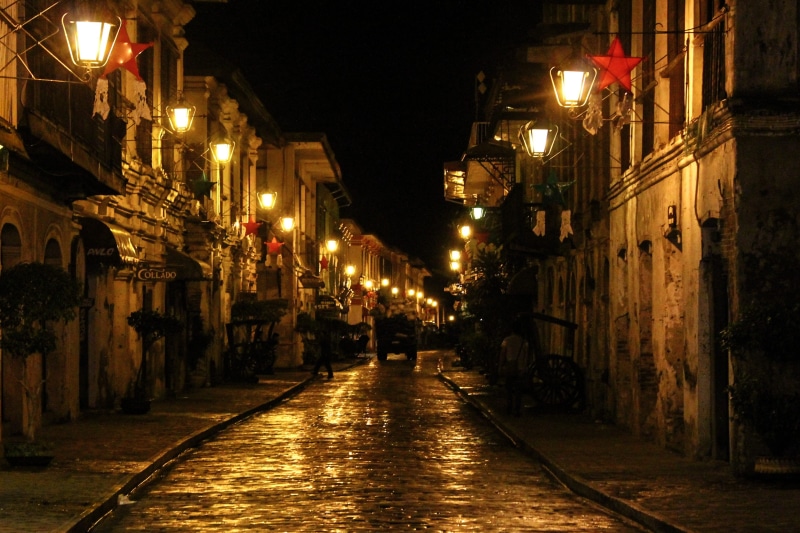 ilocos, outdoors, architecture, no people, built structure, the way forward, houses, asia, water, evening, electric lamp, diminishing perspective, street