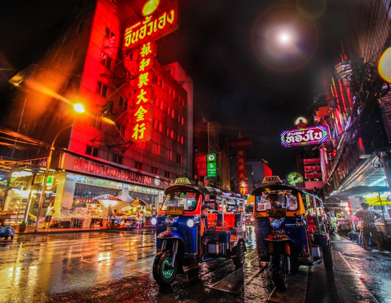 mode of transportation, city life, city, two, people, illuminated, lights, architecture, crowd, text, nightlife, travel destinations, streetlamp, chinatown