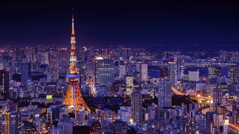 asia, city lights, 4K, metropolis, cityscape, japan, tokyo, skyline, night, tokyo tower