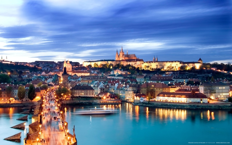 View, River, Prague, Night, 2K, City, Charles, Lights, Czech, Bridge, Republic