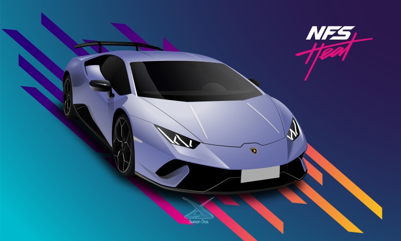 Performante, Electronic Arts, NFS, Huracan, Lamborghini, 8K, 2019, Need For Speed Heat, game art, Need For Speed, by Suman094, Need For Speed: Heat