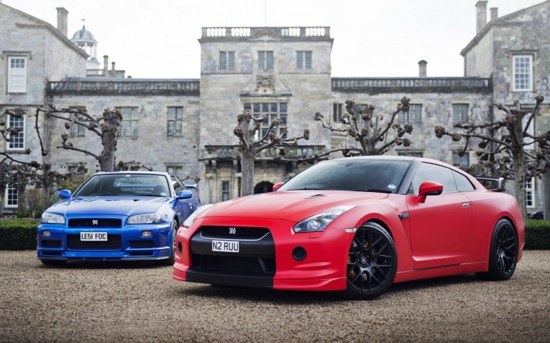 retro styled, convertible, Nissan GT-R, land vehicle, street, no people, Nissan, JDM, sports car, red, motor vehicle, transportation, Nissan Skyline GT-R R34