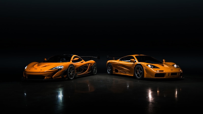 Headlights, McLaren F1 LM, supercars, orange cars, McLaren, McLaren P1 LM, 1080P