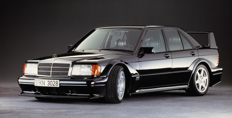 Mercedes-Benz, black background, 190e, silver colored, vintage car, headlight, wheel, studio shot, mode of transportation, retro styled, car, motor vehicle