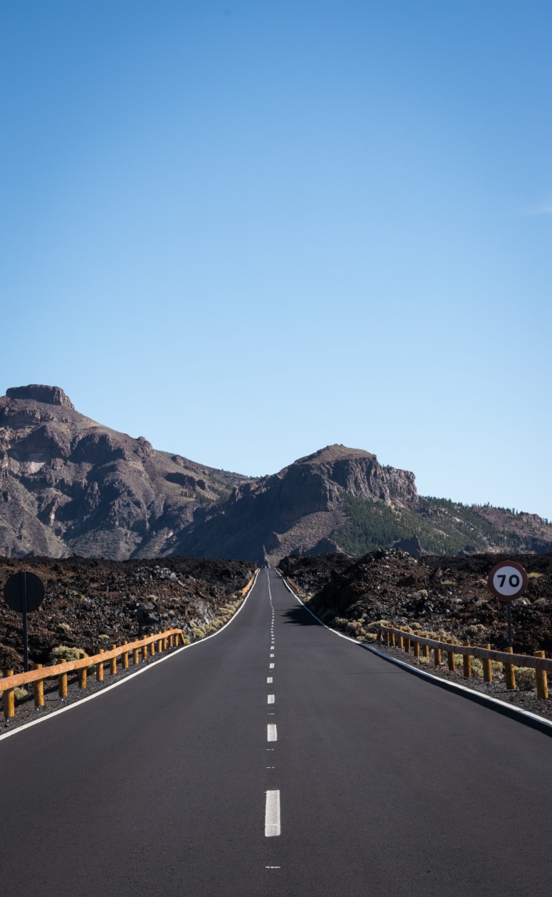 background, dirt road, sign, tranquil scene, endless, way, road marking, el teide, highway, diminishing perspective, symbol, 5K, dividing line, empty road
