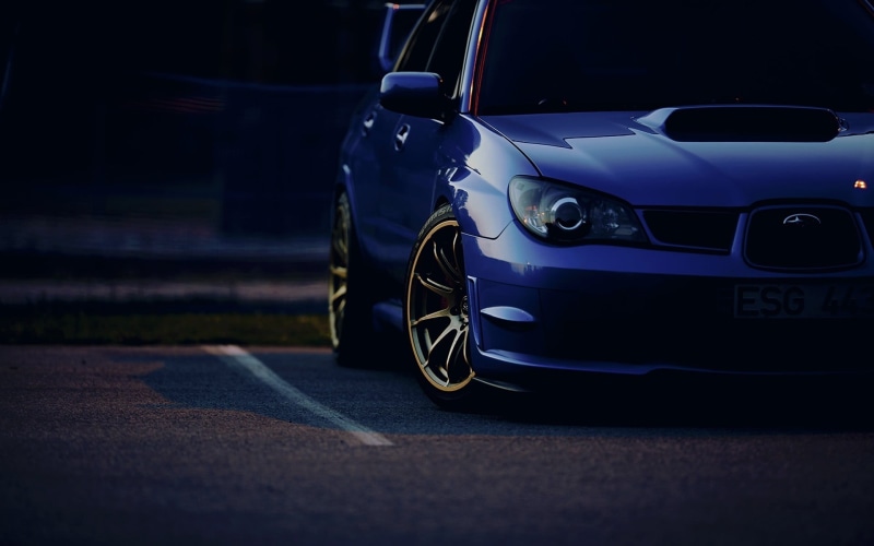 night, motor vehicle, Subaru Impreza , silver colored, illuminated, city, headlight, speed, Subaru Impreza WRX, street, driving, sports car, personal land vehicle
