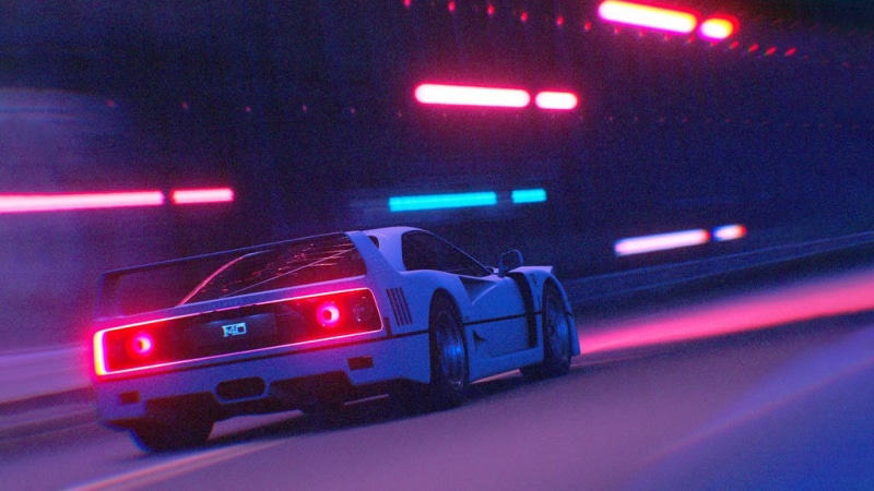 indoors, car, tunneled, illuminated, architecture, city, mode of transportation, night, motor vehicle, land vehicle, speed, on the move, road, vehicle light