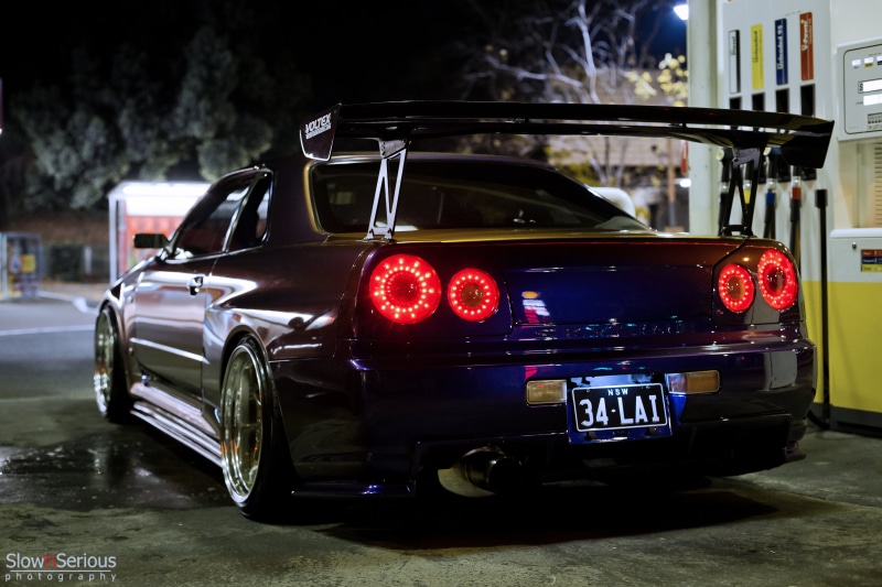 tail light, outdoors, chrome, tuning, bumper, coupe, nostalgia, mode of Transport, illuminated, old-fashioned, elegance, red, GT-R, antique, blue, night