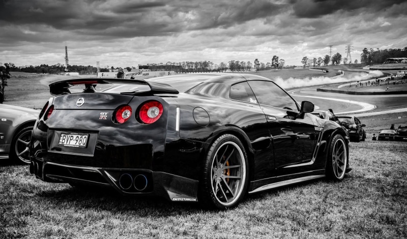 vehicle, black, Nissan Skyline GT-R R35, 720P
