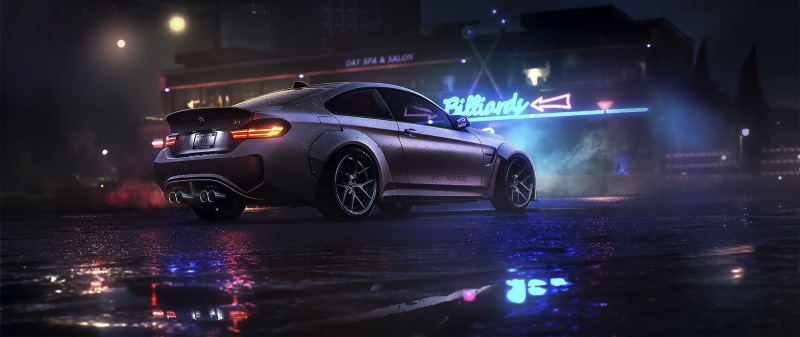 NFS, art, BMW M4, 4K, game, night, BMW, Need For Speed, Need For Speed 2015, Electronic Arts
