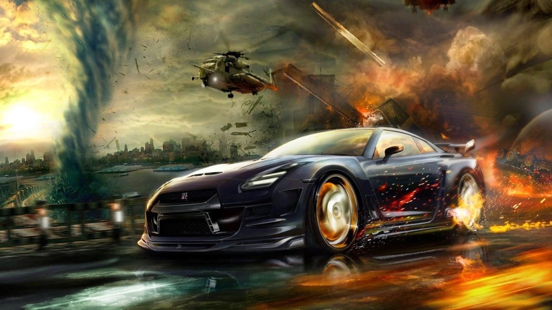  Need for Speed: No Limits, black, video games, smoke - physical structure, fire, speed, digital composite, cloud - sky, destruction, land vehicle