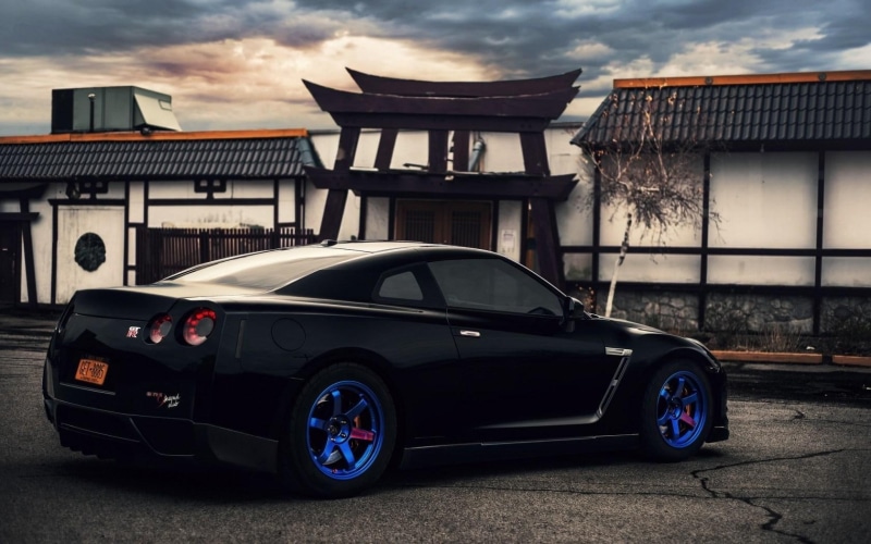 gtr, wheels, nissan, blue, black, 720P, r, gt-r, parking, gt, car