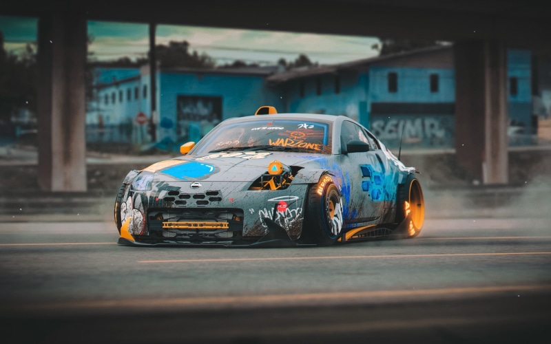 outdoors, motor vehicle, city life, 1080P, taxi, street, mode of transportation, vehicle, city, city street, day, Nissan 350Z, Khyzyl Saleem, Nissan, road