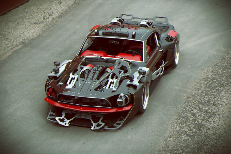 professional sport, sport, motorsport, high angle view, sports track, sports race, speed, motor vehicle, sports, track and field, red, black, car, mode of transportation