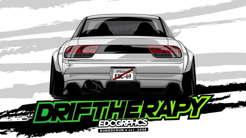 no people, Nissan 240SX, EDC Graphics, sky, sign, day, car, western script, cloud - sky, mountain, land vehicle, mode of transportation, text, stationary
