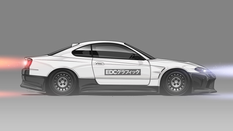 silver colored, EDC Graphics, car, shiny, environmental conservation, speed, wealth, technology, Japanese cars, nissan silvia, gray, retro styled, sports car