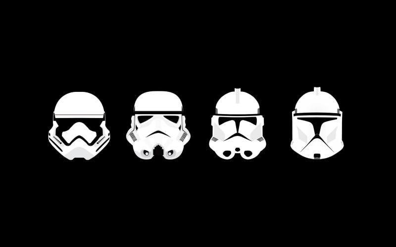 design, lighting equipment, darkroom, light bulb, minimalism star wars clone trooper stormtrooper helmet, copy space, group of objects, light - natural phenomenon