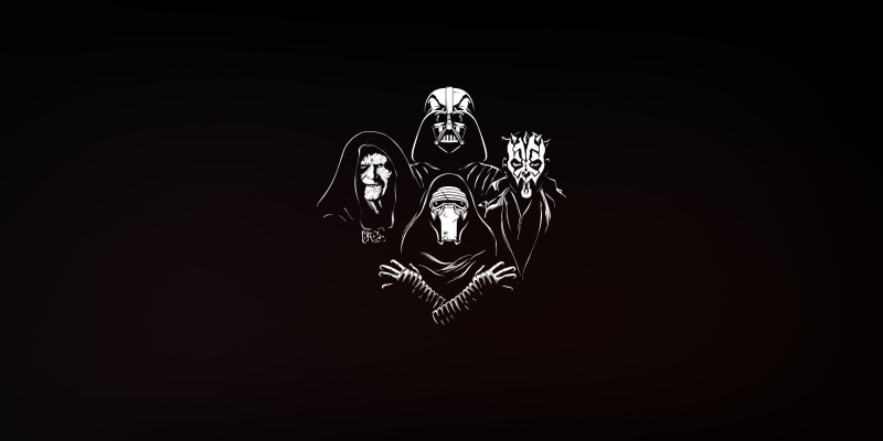 Darth Vader, Star Wars, Emperor Palpatine, artwork, Darth Maul, 4K, Kylo Ren, simple background, minimalism, Sith
