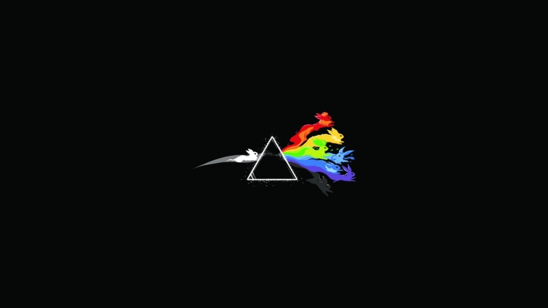 art and craft, The Dark Side of the Moon, studio shot, black background, vertebrate, indoors, side, one animal, moon, multi colored, animal themes, Pink Floyd